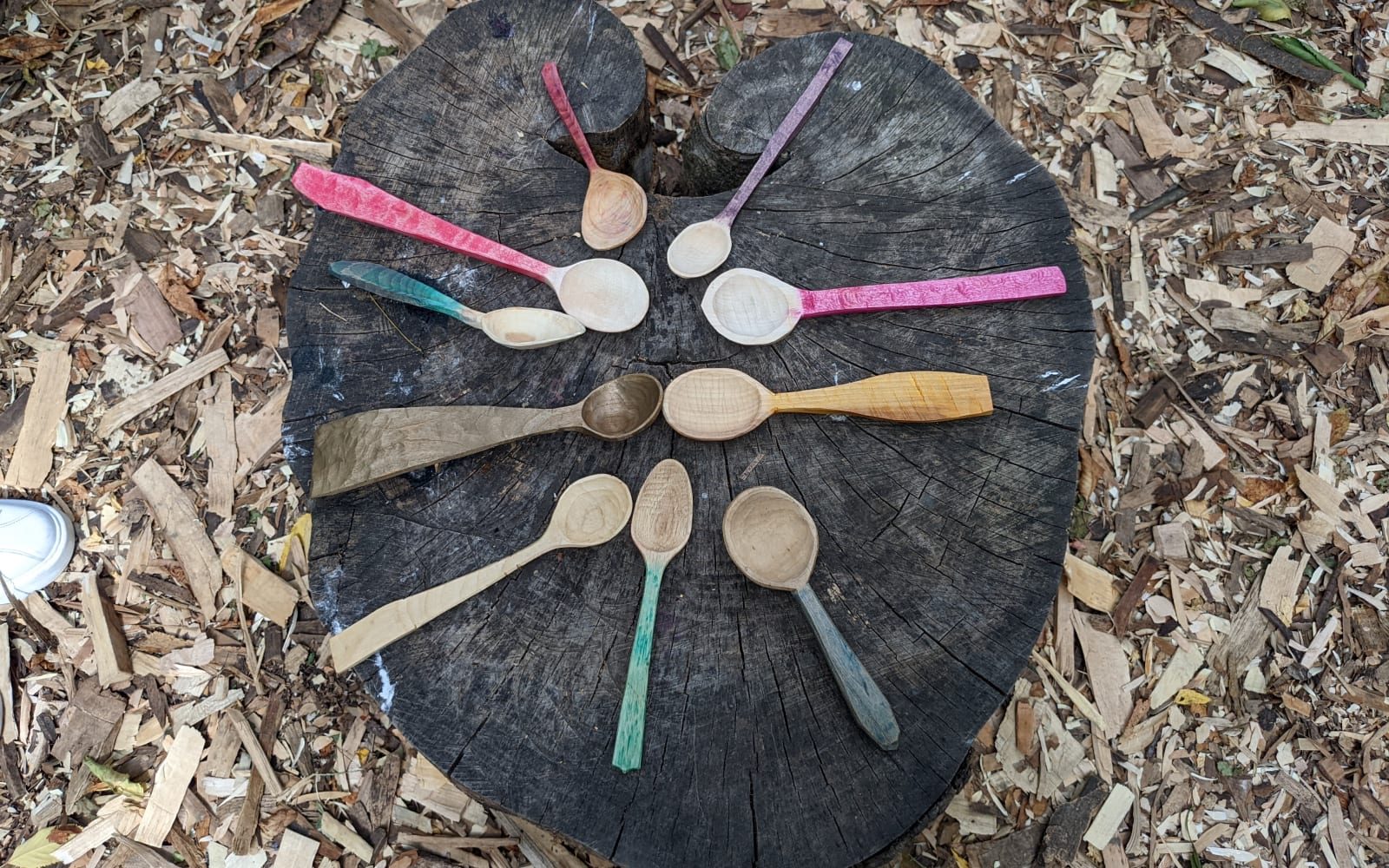 Private booking short course, introduction to spoon carving, photographed by London Green Wood