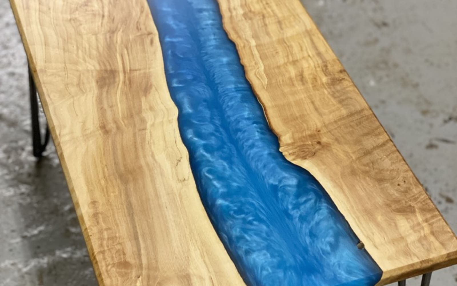 Epoxy Resin River Coffee Table Workshop, photographed by The Rivershop