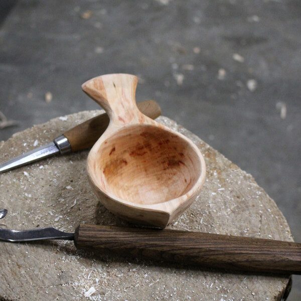 Bowl Carving Woodworking Class, photographed by The Green Wood Guild