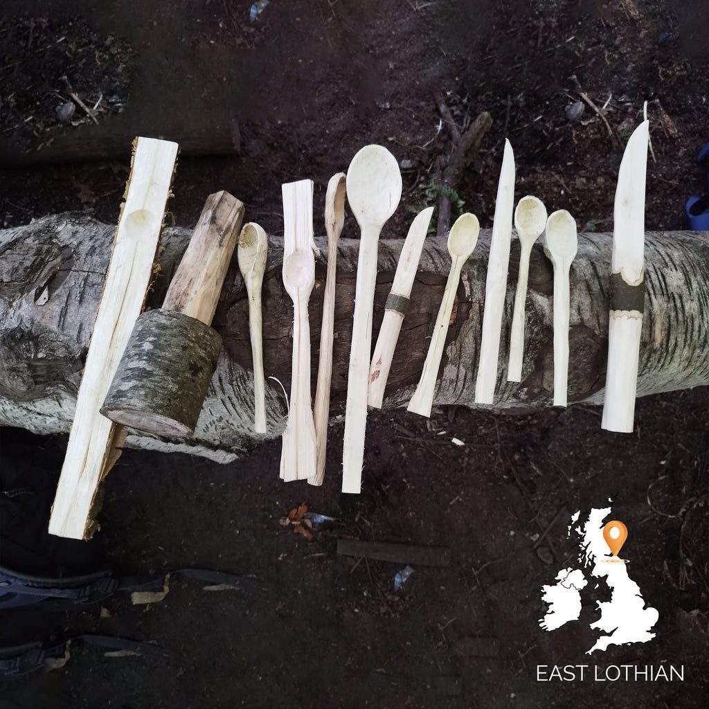 Edged Tools and Spoon Carving Course, East Lothian, photographed by Woodland Ways