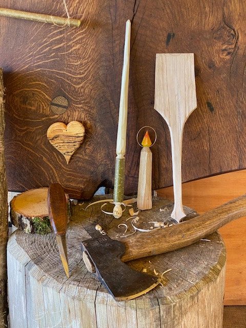 Festive Greenwood Carving Workshop, photographed by Sustainability Centre